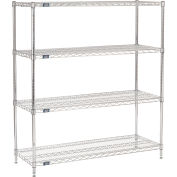 Étagère Nexel® 4, étagère en fil de chrome, démarreur, 48 » L x 18 » P x 63"H