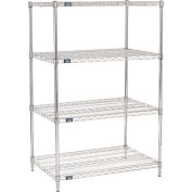 Étagère Nexel® 4, étagère en fil de chrome, démarreur, 36 » L x 24 » P x 63"H