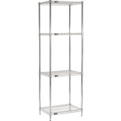 Nexel® Chrome Wire Shelving Starter - 24"W x 18"D x 86"H