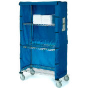 Nexel® Chrome Wire Linen Cart with Nylon Cover, 4 Shelves, 48"L x 24"W x 80"H