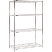 Étagère Nexel® 4, étagère en fil de chrome, démarreur, 48 » L x 24 » P x 74"H