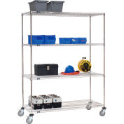 Nexel® Stainless Steel Wire Shelf Truck 36x18x69 1200 Lb. Cap. with Brakes