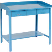 Global Industrial™ Extra-Wide Shop Desk W / 2 tiroirs, surface inclinée, 48 « W x 30"D, bleu