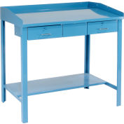 Global Industrial™ Extra-Wide Shop Desk W / 2 tiroirs, surface inclinée, 48 « W x 30"D, bleu
