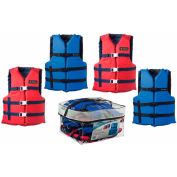Kemp USA 4 Gilets à usage général pour adultes avec étui de transport 2/Bleu &2/Rouge