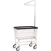 R&B Wire Products® Chrome Large Capacity Laundry Cart w/ Single Pole Rack