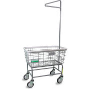 R&B Wire Products® Antimicrobial Large Capacity Laundry Cart w/ Single Pole Rack