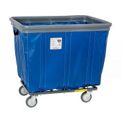 R&B Wire Products® 6 Bushel Vinyl Bumper Truck, All Swivel Casters, Blue