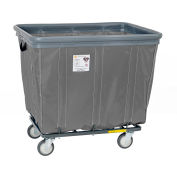 R&B Wire Products® 16 Bushel Vinyl Bumper Truck, 2 Rigid 2 Swivel Casters, Gray
