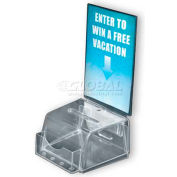 Global Approved 206006 Small Molded Suggestion Box W / Pocket, 5,5 « x 3,5 », Acrylique, 1 Pièce