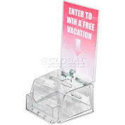 Global Approved 206008 Small Molded Suggestion Box W / Pocket, 5,5 « x 3,5 », Acrylique, 1 Pièce