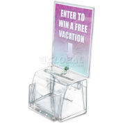 Global Approved 206009 Medium Molded Suggestion Box W / Pocket, Lock & Key, 7,75"x 6 », Acrylique