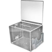 Global Approved 206300 Extra Large Acrylique Suggestion Box W / Pocket Lock &Keys 11 « x 8,25 » Acrylique