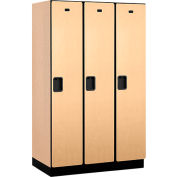 Salsbury Extra Wide Designer Wood Locker 21361 - Single Tier 3 Wide 15x21x72 Maple
