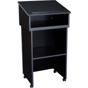 Oklahoma Sound® Tabletop Lectern w/AV Cart/Lectern Base, Noir, 22/112-BK
