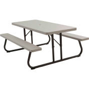 Table de pique-nique pliante à vie® de 6', mastic