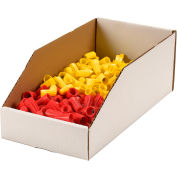 Global Industrial™ Open Top Corrugated Bin Box, 6"W x 12"L x 4-1/2"H, White, qté par paquet : 50