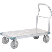 Global Industrial Aluminum Diamond Deck Platform Truck 60x30 1200 Lb. Cap. 8" Pneu Casters