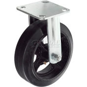 Global Industrial™ Heavy Duty Rigid Plate Caster 8" Mold-On Rubber Wheel 600 Lb. Capacity