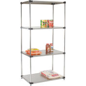 Nexel® Solid Stainless Steel, 4 Tier, Starter Unit, 36"W x 24"D x 74"H