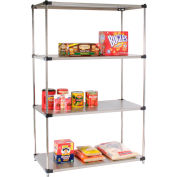 Nexel® Solid Stainless Steel, 4 Tier, Starter Unit, 48"W x 18"D x 74"H