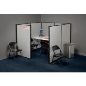 Interion® Wellness Station with Folding Table and Chairs - 6' x 6' x 60"H