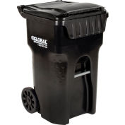 Global Industrial™ Mobile Trash Container, 65 Gallon Noir