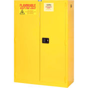 Global Industrial™ Inflammable Cabinet, Self Close Double Door, 44 Gallon, 34"Wx18"Dx65"H