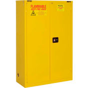 Global Industrial Flammable Cabinet, Self Close Double Door, 90 Gallon, 43"Wx34"Dx65"H