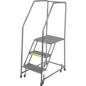 Grip 16"W 3 Step Steel Rolling Ladder 21"D Top Step - H31820G