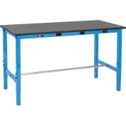 Global Industrial™ Lab Workbench w / Phénolique Résine Top &Power Apron, 72"W x 30"D, Bleu