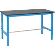 Global Industrial 60x36 Adj. Height Workbench Square Tube Leg, Phenolic Resin Safety Edge Blue