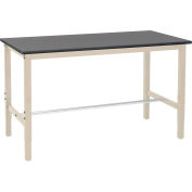 Global Industrial 72 x 36 Adj. Height Workbench Square Tube Leg - Phenolic Safety Edge - Tan