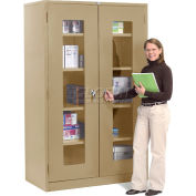 Global Armoire de rangement industrielle™ Clear View, 48 po L x 24 po P x 78 po H, assemblée, beige