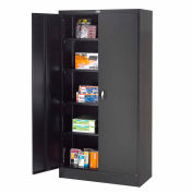 Global Industrial Steel Storage Cabinet Recessed Handle 36"W x 18"D x 72"H Black Easy Assembly
