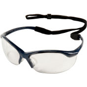 Vapor Safety Glasses - Clear Anti-Fog, Metallic Blue