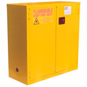 Global Industrial Flammable Cabinet, Manual Close Double Door, 28 Gallon, 34"Wx18"Dx44"H