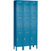 Casier à 9 portes Global Industrial™ Paramount® 3-Tier, 36 » L x 15"P x 78"H, Bleu, Assemblé