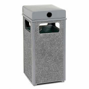 Global Industrial™ Stone Panel Trash Weather Urn, Gray, 12 Gallon, 13-1/2" Square x 35"H