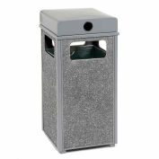 Global Industrial Stone Panel Trash Weather Urn, Gray, 24 Gallon, 17-1/2" Square x 36"H