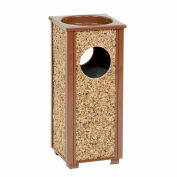 Global Industrial Stone Panel Trash Sand Urn, Brown, 2-1/2 Gallon, 10-1/4" Square x 24"H