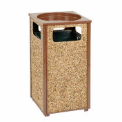 Global Industrial™ Stone Panel Trash Sand Urn, Brown, 24 Gallon, 17-1/2" Square x 32"H