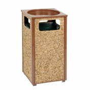 Global Industrial Stone Panel Trash Sand Urn, Brown, 24 Gallon, 17-1/2" Square x 32"H