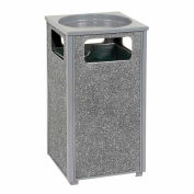 Global Industrial™ Stone Panel Trash Sand Urn, Gray, 12 Gallon, 13-1/2" Square x 32"H