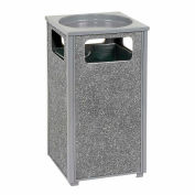 Global Industrial Stone Panel Trash Sand Urn, Gray, 12 Gallon, 13-1/2" Square x 32"H