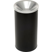 Witt Industries Cendrier extérieur en acier, 10 « Dia. x 20 « H, Noir avec dessus en aluminium