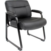 Interion® Chaise grande et grande salle d’attente - Cuir collé - High Back - Noir