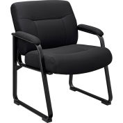 Interion® Big and Tall Waiting Room Chair - Fabric - High Back - Black