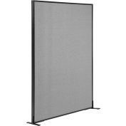 Interion® Freestanding Office Partition Panel, 48-1/4"W x 96"H, Gray