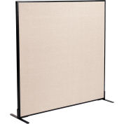 Interion® Freestanding Office Partition Panel, 60-1/4"W x 60"H, Tan